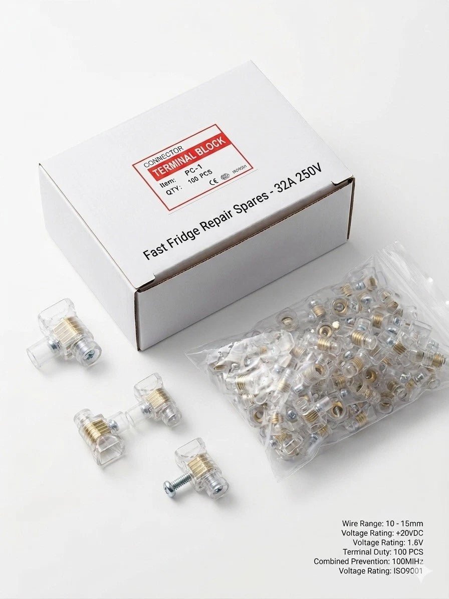 100 Single Screw BP Connector 6mm Electrical Joiner Jar 32amp - Fast Fridgespares