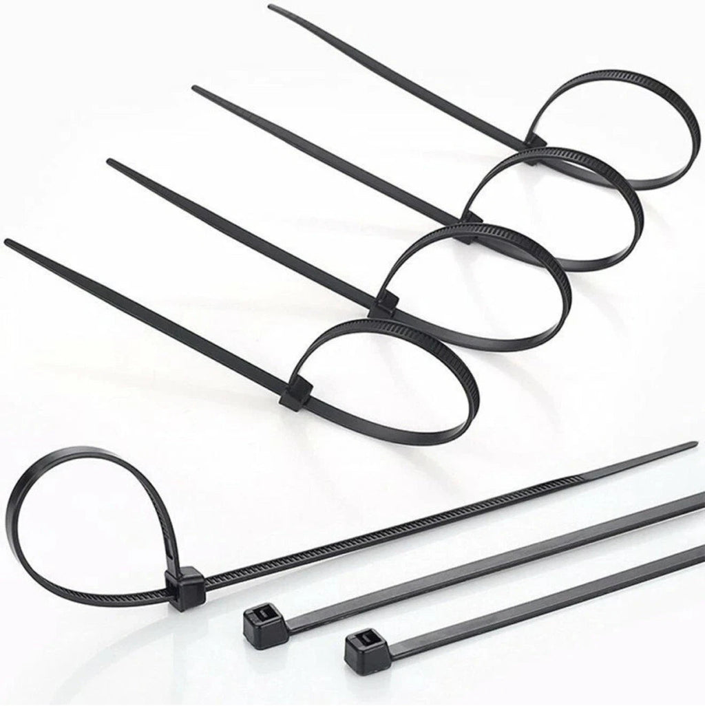 500 X Black Nylon Cable Ties Zip Ties UV Stabilised Nylon 66 - Fast Fridgespares