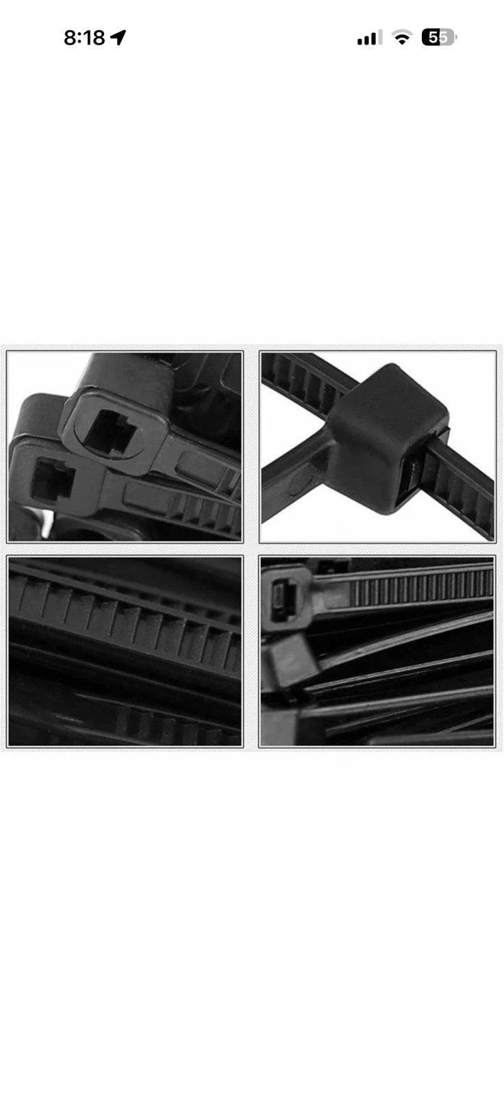 500 X Black Nylon Cable Ties Zip Ties UV Stabilised Nylon 66 - Fast Fridgespares