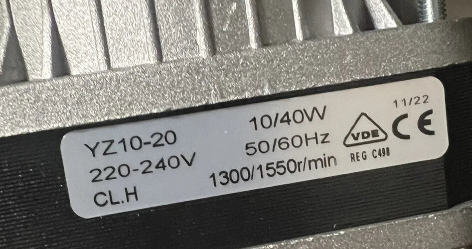 Commercial Refrigeration Condenser Fan Motor 10W 1300/1550RPM CL. H - Fast Fridgespares