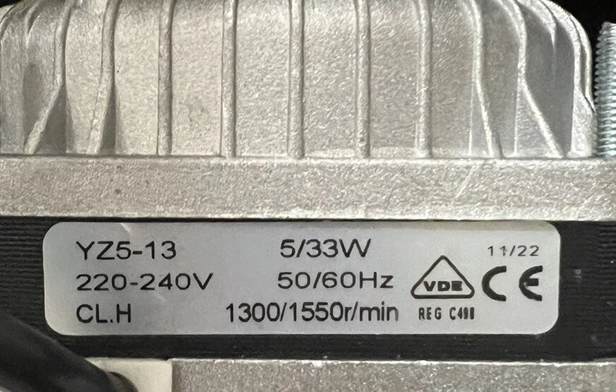 Commercial Refrigeration Condenser Fan Motor 5W 240volts 1300/1550RPM CL. H - Fast Fridgespares